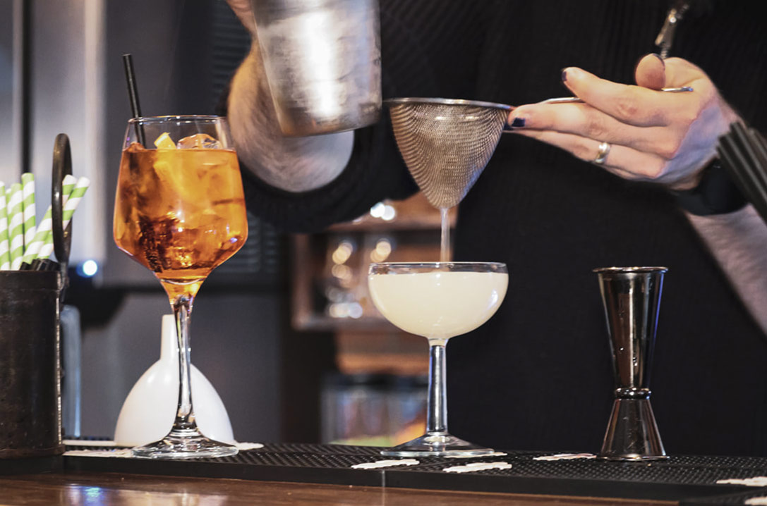 Cocktails being made at Milk Bar, Reading